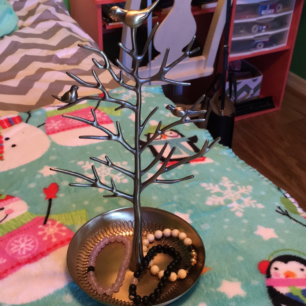 Bird and tree jewelry holder